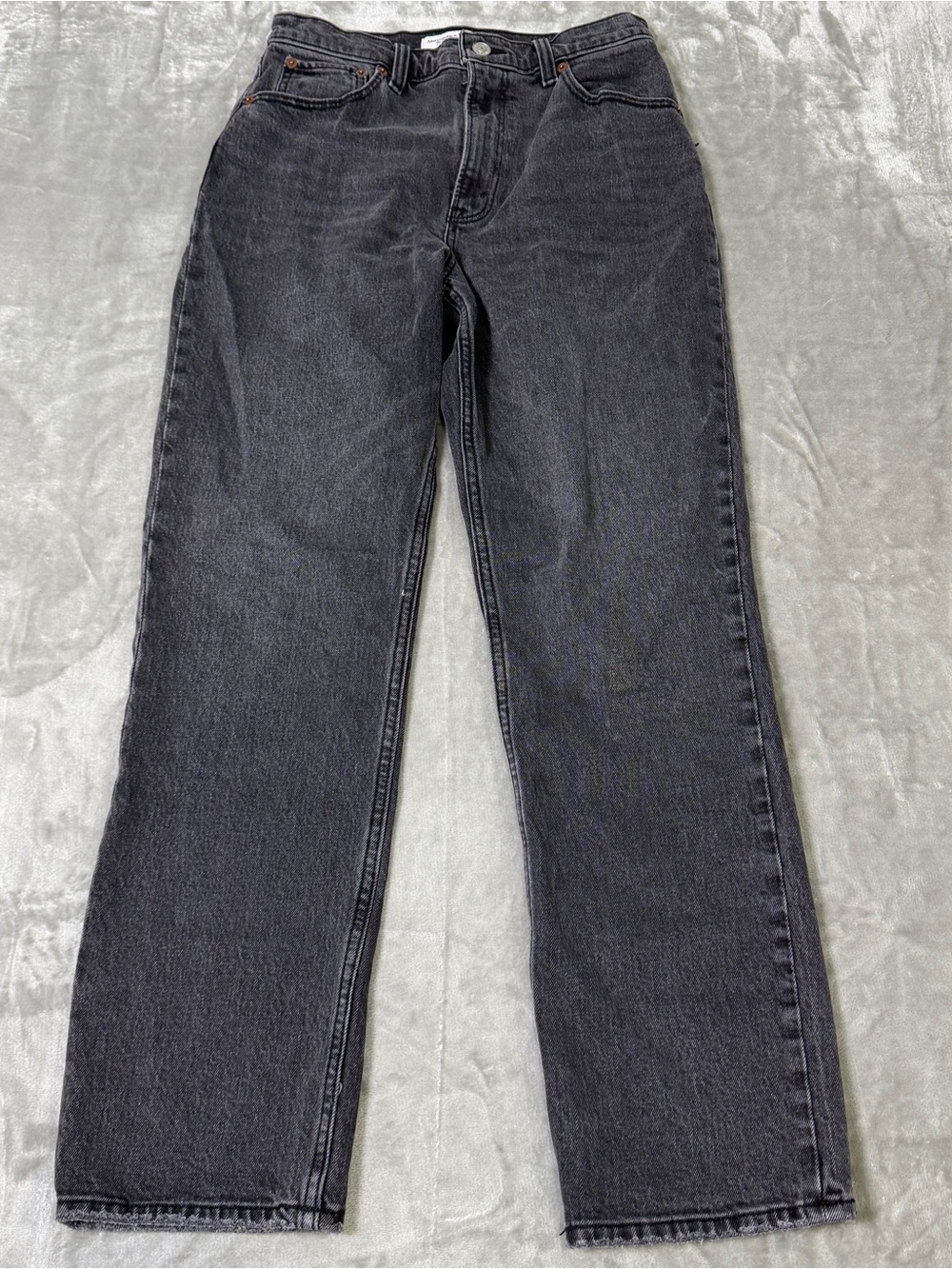 Abercrombie & Fitch 90s Straight Ultra High Rise Jeans Gray Wash 27/4s Short